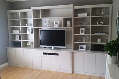 built in entertainment unit and shelves